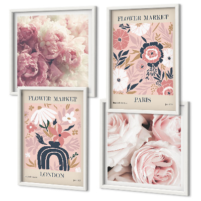 Galería de pared Motivos florales rosas París
