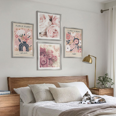 Galería de pared Motivos florales rosas París