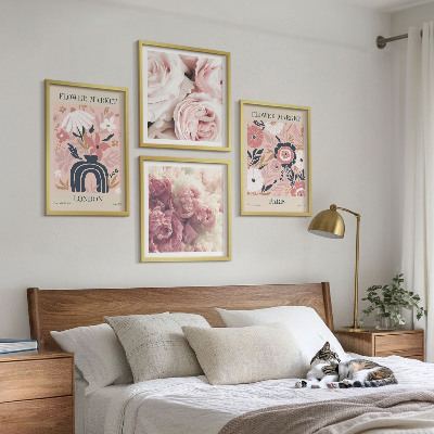 Galería de pared Motivos florales rosas París