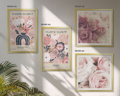 Galería de pared Motivos florales rosas París