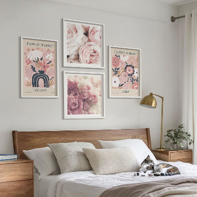 Galería de pared Motivos florales rosas París