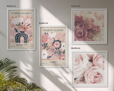 Galería de pared Motivos florales rosas París