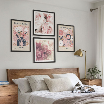 Galería de pared Motivos florales rosas París