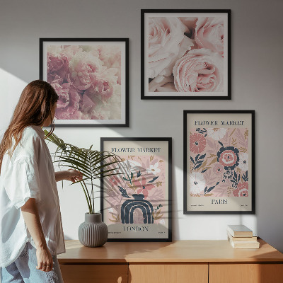 Galería de pared Motivos florales rosas París