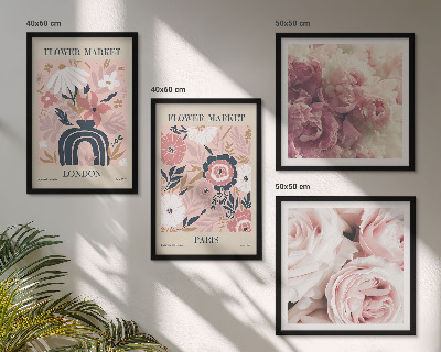 Galería de pared Motivos florales rosas París