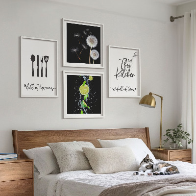 Galería de pared Inscripciones de cocina con dientes de león y lima
