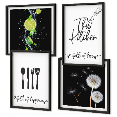 Galería de pared Inscripciones de cocina con dientes de león y lima