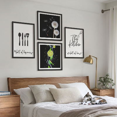 Galería de pared Inscripciones de cocina con dientes de león y lima
