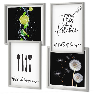 Galería de pared Inscripciones de cocina con dientes de león y lima