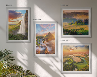 Set de 4 cuadros para salón vistas de la puesta de sol italiana