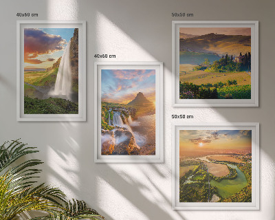 Set de 4 cuadros para salón vistas de la puesta de sol italiana
