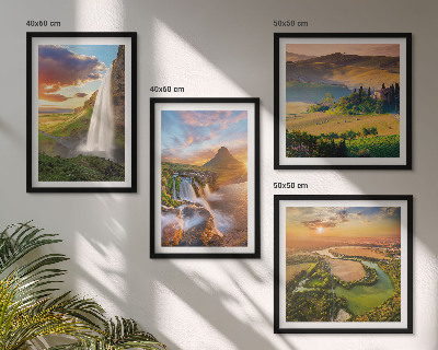 Set de 4 cuadros para salón vistas de la puesta de sol italiana