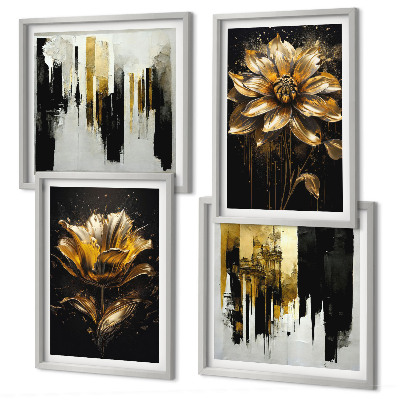 Set de cuadros modernos para salón Flores modernas y elegantes