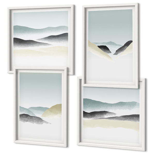 Galería de pared Montañas minimalistas en tonos pastel