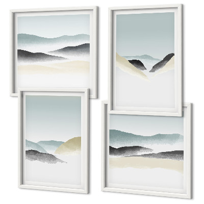 Galería de pared Montañas minimalistas en tonos pastel