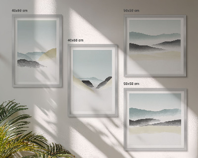 Galería de pared Montañas minimalistas en tonos pastel