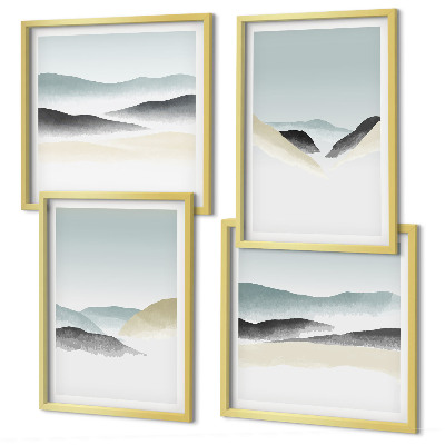 Galería de pared Montañas minimalistas en tonos pastel