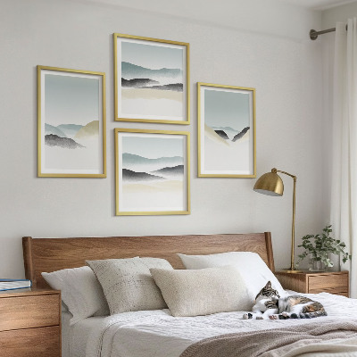 Galería de pared Montañas minimalistas en tonos pastel