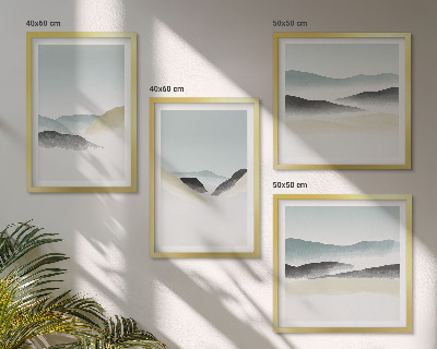 Galería de pared Montañas minimalistas en tonos pastel