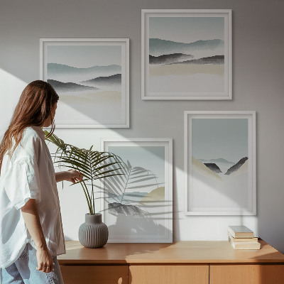 Galería de pared Montañas minimalistas en tonos pastel