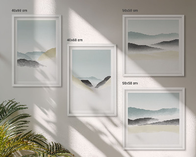 Galería de pared Montañas minimalistas en tonos pastel