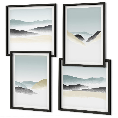 Galería de pared Montañas minimalistas en tonos pastel