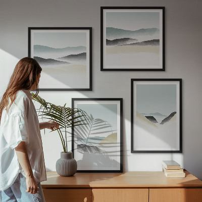 Galería de pared Montañas minimalistas en tonos pastel