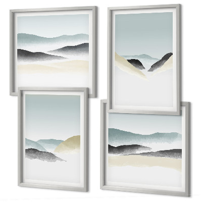 Galería de pared Montañas minimalistas en tonos pastel