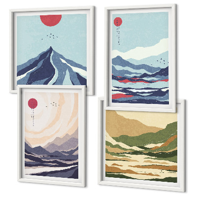 Galería de pared Paisajes montañosos abstractos