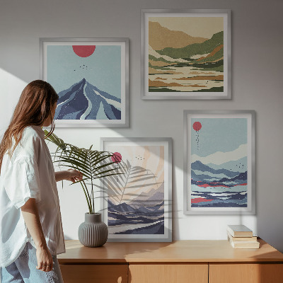 Galería de pared Paisajes montañosos abstractos