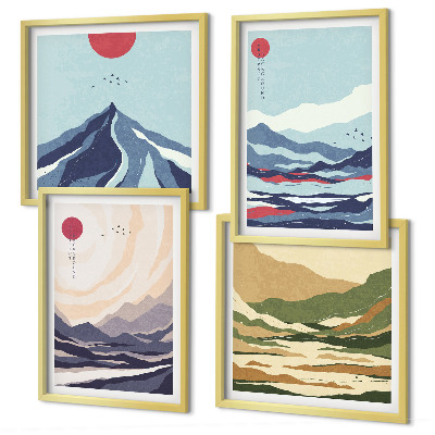 Galería de pared Paisajes montañosos abstractos