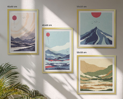 Galería de pared Paisajes montañosos abstractos