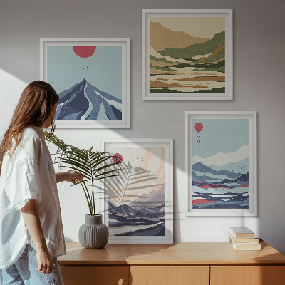 Galería de pared Paisajes montañosos abstractos