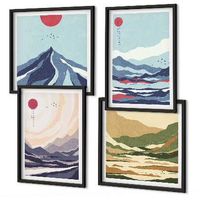 Galería de pared Paisajes montañosos abstractos