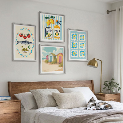 Set de cuadros modernos para salón Ilustraciones de la cocina mediterránea
