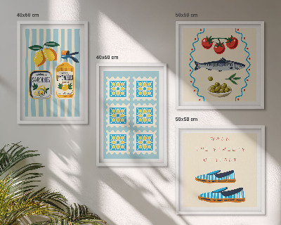 Galería de pared Patrones de frutas y cultura italiana