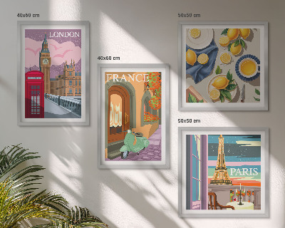 Galería de pared Paisajes urbanos de París, Londres y Francia