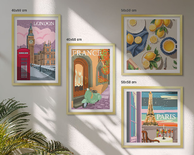 Galería de pared Paisajes urbanos de París, Londres y Francia