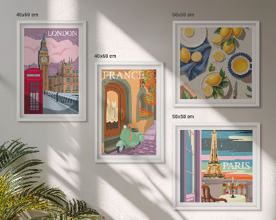 Galería de pared Paisajes urbanos de París, Londres y Francia