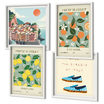 Galería de pared Patrones frutales de la cultura italiana