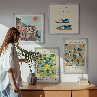 Galería de pared Patrones frutales de la cultura italiana