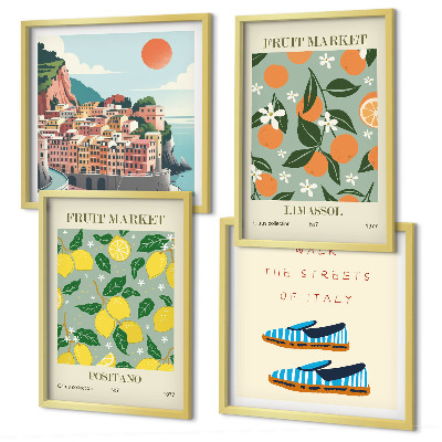 Galería de pared Patrones frutales de la cultura italiana