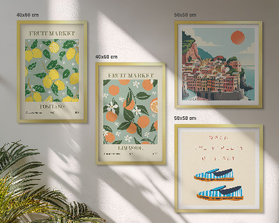 Galería de pared Patrones frutales de la cultura italiana