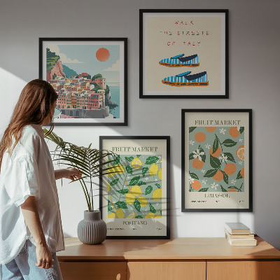 Galería de pared Patrones frutales de la cultura italiana