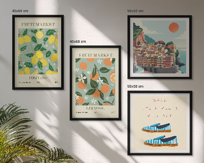 Galería de pared Patrones frutales de la cultura italiana