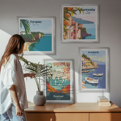 Galería de pared Vistas retro de ciudades de todo el mundo