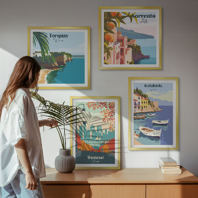 Galería de pared Vistas retro de ciudades de todo el mundo