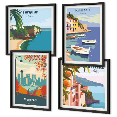 Galería de pared Vistas retro de ciudades de todo el mundo
