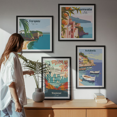 Galería de pared Vistas retro de ciudades de todo el mundo