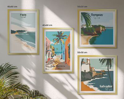 Set de cuadros modernos para salón Playas tropicales y palmeras